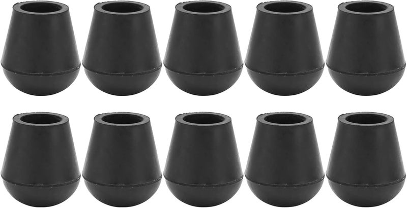 woobles 19mm Walking Cane Tip, 10pcs Replacement Accessory, Anti Slip and Wearable Round Rubber Crutch Tips for Bath Chair Foot - Image 1